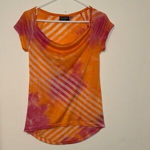 Realitee Clothing Orange and Pink Tie-Dye Tee